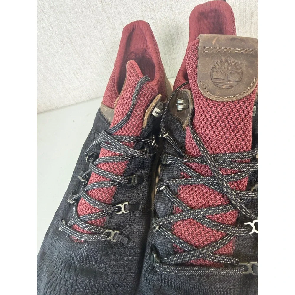 TIMBERLAND MEN'S FLYROAM TRAIL‎ LOW SNEAKERS size 10.5 color black and burgundy